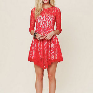 Free People floral mesh lace dress